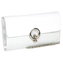 Grande Pochette Femme Blanche Paillettes Sac Soiree Mariage Eljya Pochette cérémonie Nyls Création