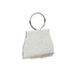 Petit Sac de soiree Gris Argent Strass Pochette femme Mariage Brydia Pochette cérémonie Nyls Création