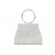 Petit Sac de soiree Gris Argent Strass Pochette femme Mariage Brydia Pochette cérémonie Nyls Création