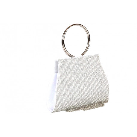 Petit Sac de soiree Blanc Strass Pochette femme Mariage Paillettes Brydia Pochette cérémonie Nyls Création