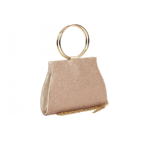 Petit Sac de soiree Doré Strass Pochette femme Champagne Brydia Pochette cérémonie Nyls Création