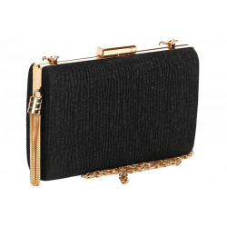 Minaudiere Noire Doree Strass Pochette Femme Mariage Chic Aela Pochette cérémonie Nyls Création