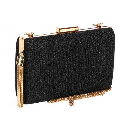 Minaudiere Noire Doree Strass Pochette Femme Mariage Chic Aela Pochette cérémonie Nyls Création