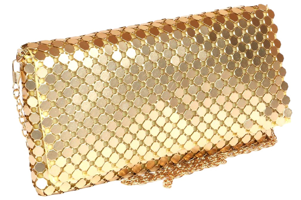 Pochette pour femme dorée, pochette mariage sequins gold livré en 48h!