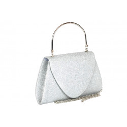 Sac de Soiree Argent Chic Pochette Femme Mariage Strass Lyory Pochette cérémonie Nyls Création