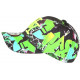 Casquette NY Verte Fluo et Noire Print Fashion Streetwear Baseball Larsy CASQUETTES Hip Hop Honour