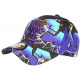 Casquette NY Violette et Bleue Print Fashion Streetwear Baseball Larsy CASQUETTES Hip Hop Honour