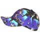 Casquette NY Violette et Bleue Print Fashion Streetwear Baseball Larsy CASQUETTES Hip Hop Honour