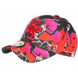 Casquette NY Rouge et Rose Design Fashion Streetwear Baseball Larsy CASQUETTES Hip Hop Honour