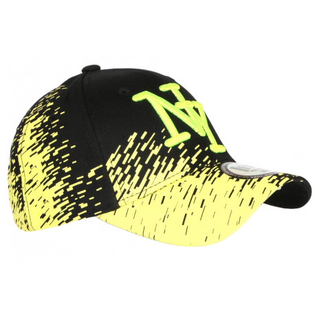 Casquette NY Jaune Fluo et Noire City Fashion Baseball Noryk CASQUETTES Hip Hop Honour