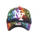 Casquette NY Jaune et Blanche Cosmos Design Streetwear Baseball Galaxy CASQUETTES Hip Hop Honour