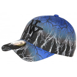 Casquette Enfant Bleue Noire Print Original Eklyr NY Baseball 7 à 12 ans Casquette Enfant Hip Hop Honour