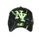 Casquette NY Verte Fluo Noire Print Original Streetwear Baseball Eklyr CASQUETTES Hip Hop Honour