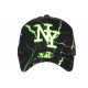 Casquette Enfant Vert Fluo Noire Originale Eklyr NY Baseball 7 à 12 ans Casquette Enfant Hip Hop Honour