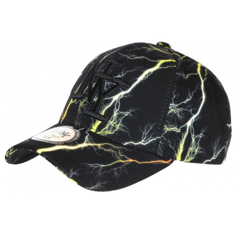 Casquette Enfant Jaune et Noire Originale Eklyr NY Baseball 7 à 12 ans Casquette Enfant Hip Hop Honour