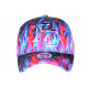 Casquette NY Bleue et Rouge Print Flammes Streetwear Baseball Fire CASQUETTES Hip Hop Honour