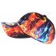 Casquette NY Orange et Bleue Print Flammes Streetwear Baseball Fire CASQUETTES Hip Hop Honour