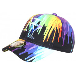 Casquette NY Noire et Orange Design Peinture Baseball Painter CASQUETTES Hip Hop Honour