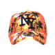 Casquette NY Orange et Noire Fashion Tropical Sunset Baseball CASQUETTES Hip Hop Honour