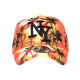 Casquette Enfant Orange et Noire Palmiers NY Baseball Sunset 7 a 12 ans Casquette Enfant Hip Hop Honour