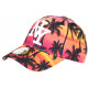 Casquette NY Orange et Rose Tropicale Palmiers Sunset Baseball CASQUETTES Hip Hop Honour