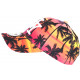 Casquette NY Orange et Rose Tropicale Palmiers Sunset Baseball CASQUETTES Hip Hop Honour