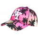 Casquette Enfant Rose et Blanche Palmiers NY Baseball Sunset 7 a 12 ans Casquette Enfant Hip Hop Honour