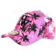 Casquette NY Violette et Noire Tropicale Palmiers Sunset Baseball CASQUETTES Hip Hop Honour