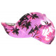 Casquette NY Violette et Noire Tropicale Palmiers Sunset Baseball CASQUETTES Hip Hop Honour