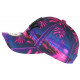 Casquette NY Rose et Bleue Tropicale Palmiers Sunset Baseball CASQUETTES Hip Hop Honour