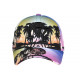 Casquette NY Jaune et Violette Tropicale Palmiers Sunset Baseball CASQUETTES Hip Hop Honour