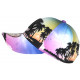 Casquette NY Jaune et Violette Tropicale Palmiers Sunset Baseball CASQUETTES Hip Hop Honour