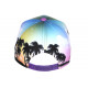 Casquette NY Jaune et Violette Tropicale Palmiers Sunset Baseball CASQUETTES Hip Hop Honour