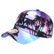 Casquette NY Bleue et Rose Tropicale Palmiers Sunset Baseball CASQUETTES Hip Hop Honour