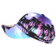 Casquette NY Bleue et Rose Tropicale Palmiers Sunset Baseball CASQUETTES Hip Hop Honour