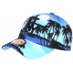 Casquette Enfant Bleue Noire Palmiers NY Tropicale Baseball 7 a 12 ans Casquette Enfant Hip Hop Honour