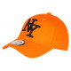 Casquette NY Orange Vif et Noire Tendance Visiere Baseball Stazky CASQUETTES Hip Hop Honour