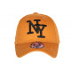 Casquette NY Camel et Noire Tendance Visiere Baseball Coton Stazky CASQUETTES Hip Hop Honour