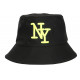 Chapeau Bob Jaune Fluo et Noir Tendance en Coton Classe Staky BOB Hip Hop Honour