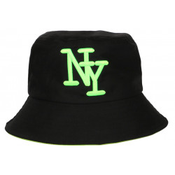 Chapeau Bob Vert Fluo et Noir Tendance en Coton Classe Staky BOB Hip Hop Honour