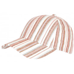 Casquette Baseball Marron Rose Ete Vintage en Coton a Rayures Lulyk CASQUETTES Nyls Création