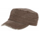 Casquette Militaire Vintage Marron Vieillie en Coton Tendance Kolja CASQUETTES Nyls Création