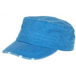 Casquette Militaire Vintage Bleue Vieillie en Coton Tendance Kolja CASQUETTES Nyls Création