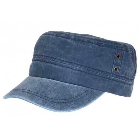 Casquette Militaire Bleue Vintage en Coton Tendance Havana CASQUETTES Nyls Création