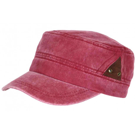 Casquette Militaire Rouge Originale en Coton Classe Stiago CASQUETTES Nyls Création