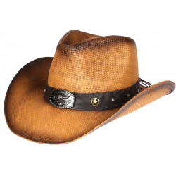 Chapeau Country Marron Paille Western Qualite Prestige Nashy CHAPEAUX Nyls Création