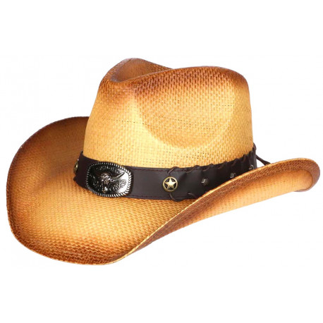 Chapeau Country Marron Paille Cowboy Qualite Prestige Nashy CHAPEAUX Nyls Création