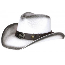 Chapeau Country Blanc en Paille Western Qualite Prestige Nashy CHAPEAUX Nyls Création