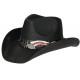 Chapeau Cowboy Noir en Paille Country USA Qualite Prestige Ballad CHAPEAUX Nyls Création
