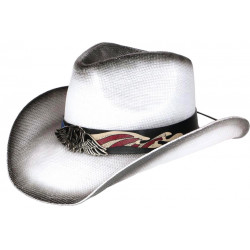 Chapeau Cowboy Blanc en Paille Country USA Qualite Prestige Ballad CHAPEAUX Nyls Création